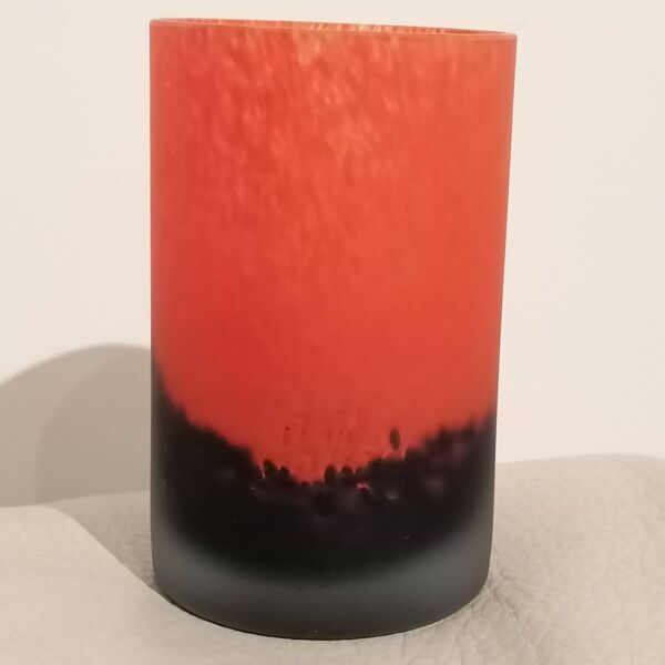 Vase art déco pâte de verre ancien signé Laflor