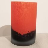 Vase art déco pâte de verre ancien signé Laflor