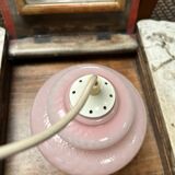 Suspension opaline rose vintage