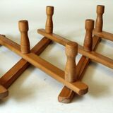 Extendable wooden ooat rack, vintage from the 1960s