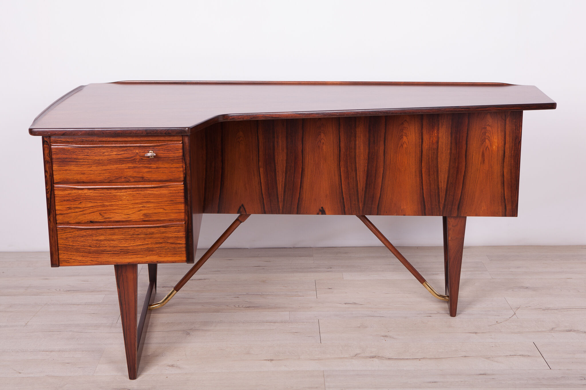 Mid Century Boomerang Rosewood Desk by Peter Løvig Nielsen, 1970s