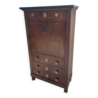 Empire secretary in mahogany veneer