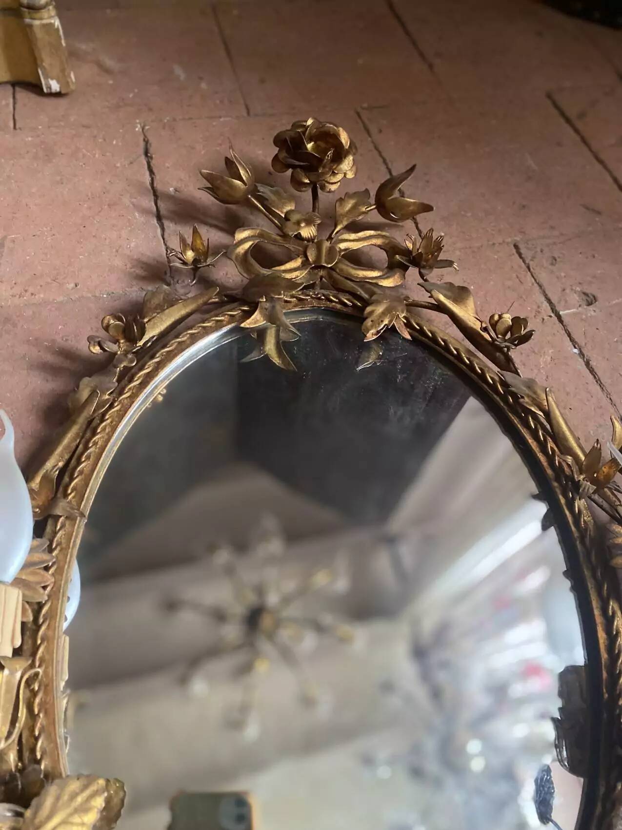 Miroir italien Hollywood Regency, années 50