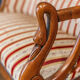 Blond mahogany sofa XXth décor gooseneck with butts
