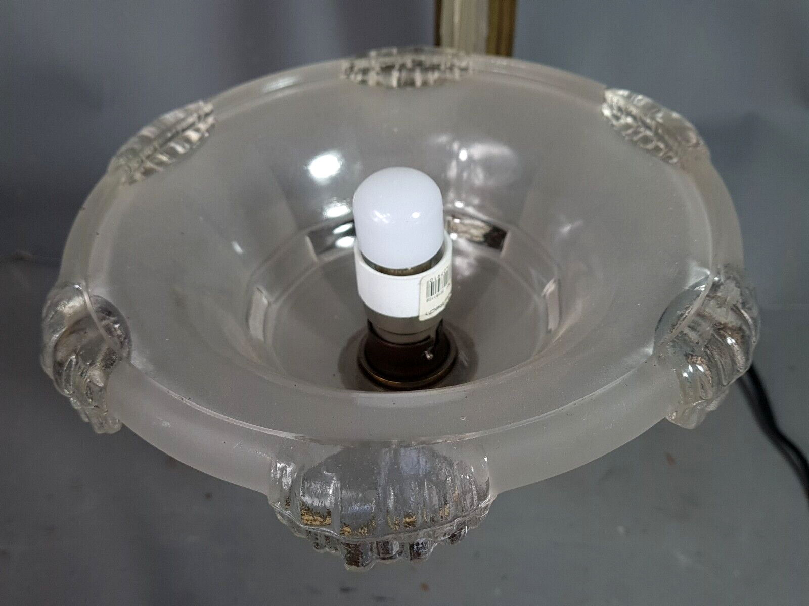 Art Deco bronze & glass wall lamp