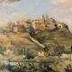 Tableau représentant un village en Toscane.