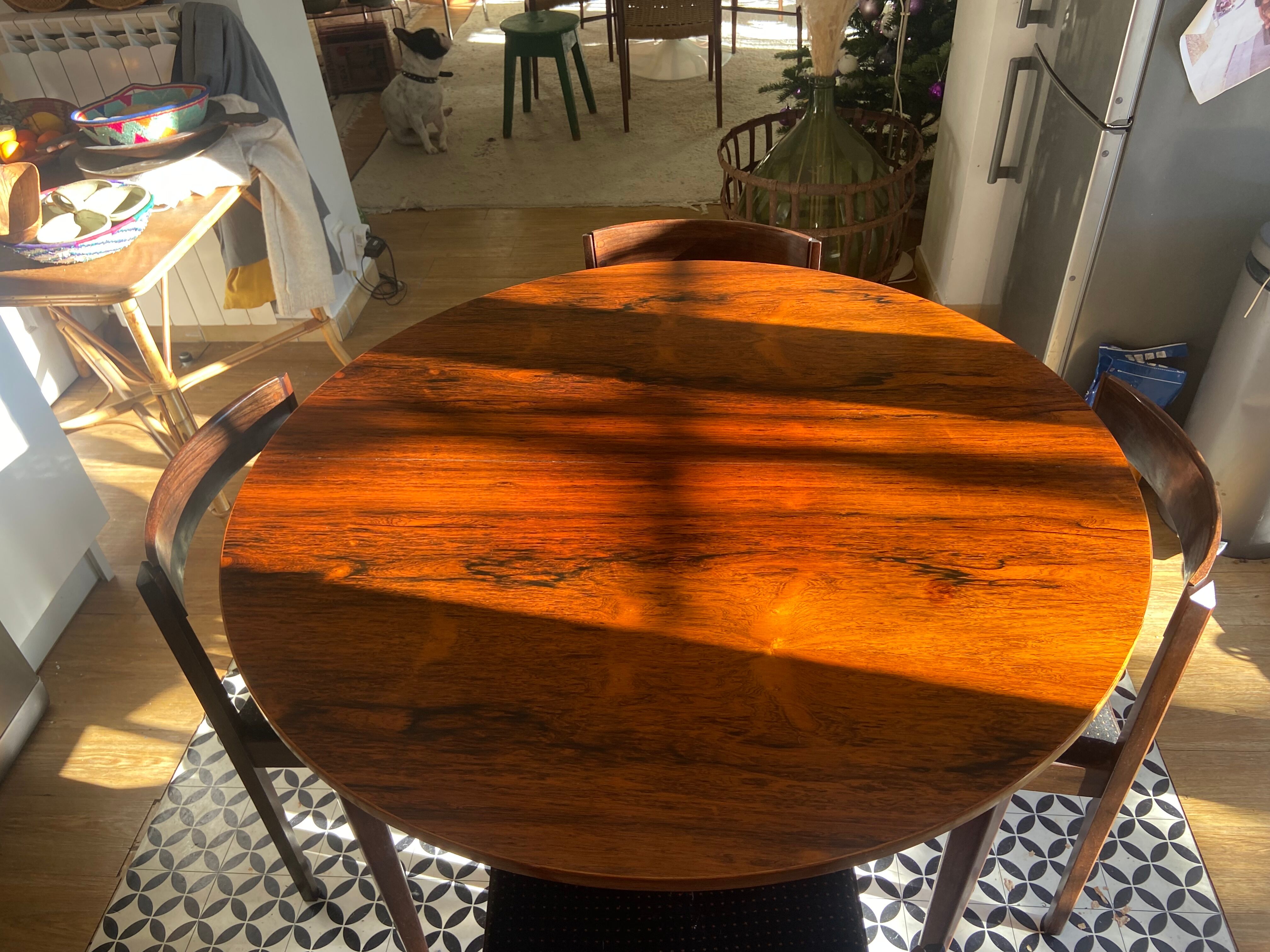 Vintage rosewood table and chair set
