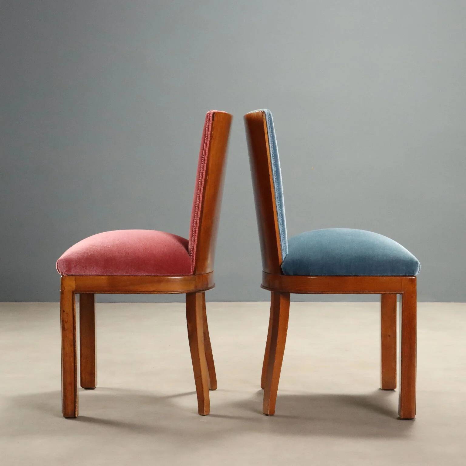 Ensemble de chaises vintage en velours