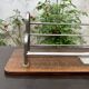 Large Art Deco wall-mounted coat rack in wood and chrome metal with mirror