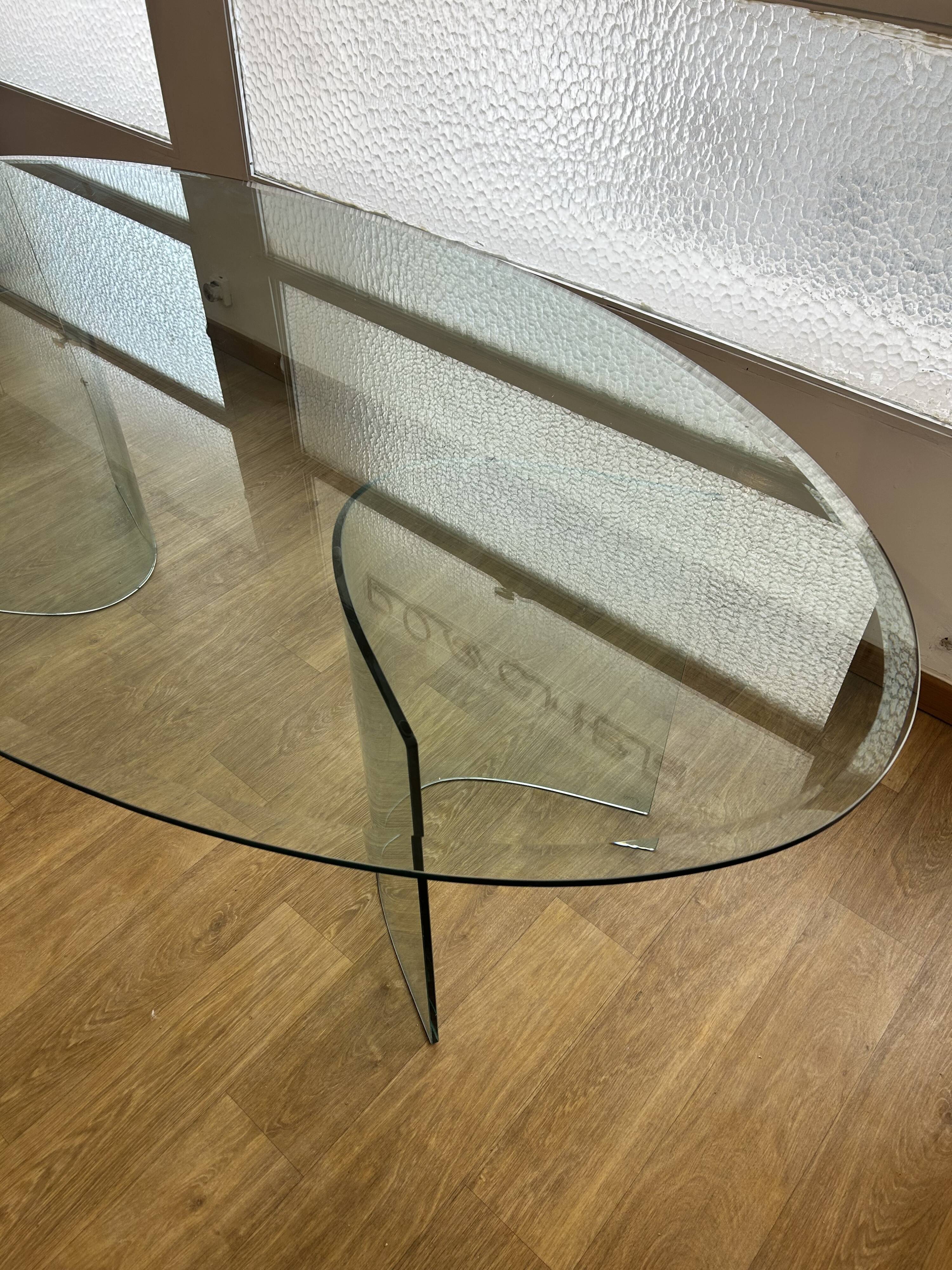 FIAM Italia, oval glass dining table
