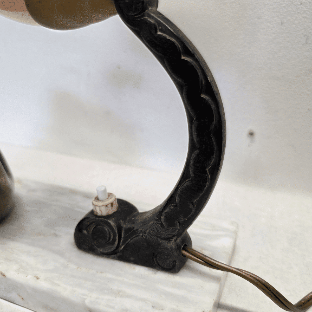French Art Deco Lamp With Swan On A Marble Base, 1920/30s