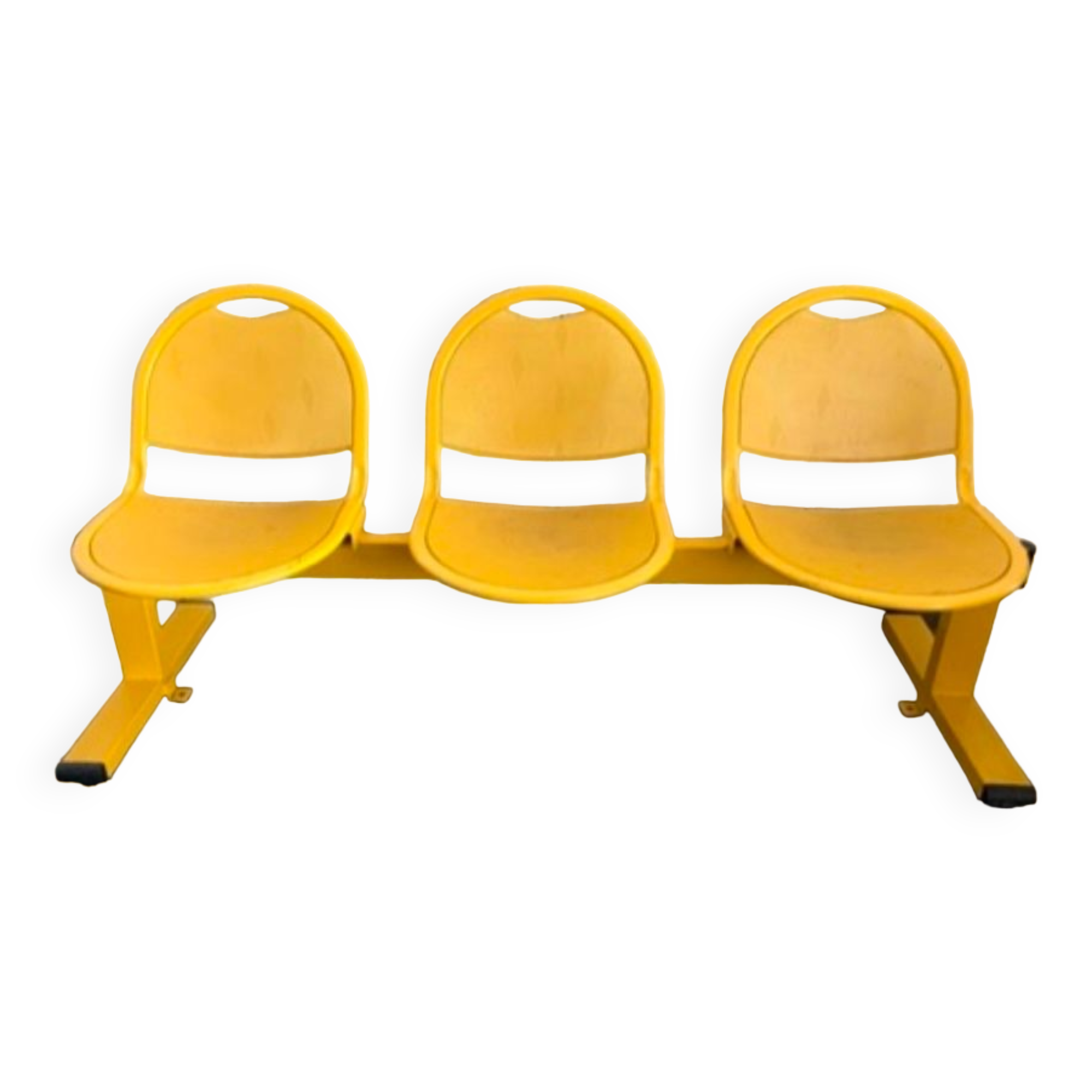 Yellow metal bench