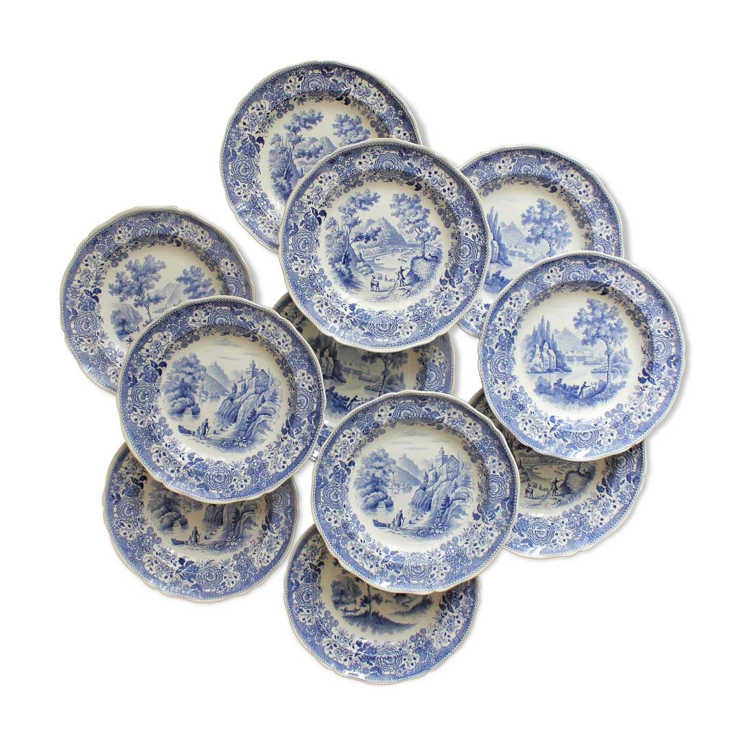 11 vintage Villeroy and Boch "Burgenland" earthenware soup plates