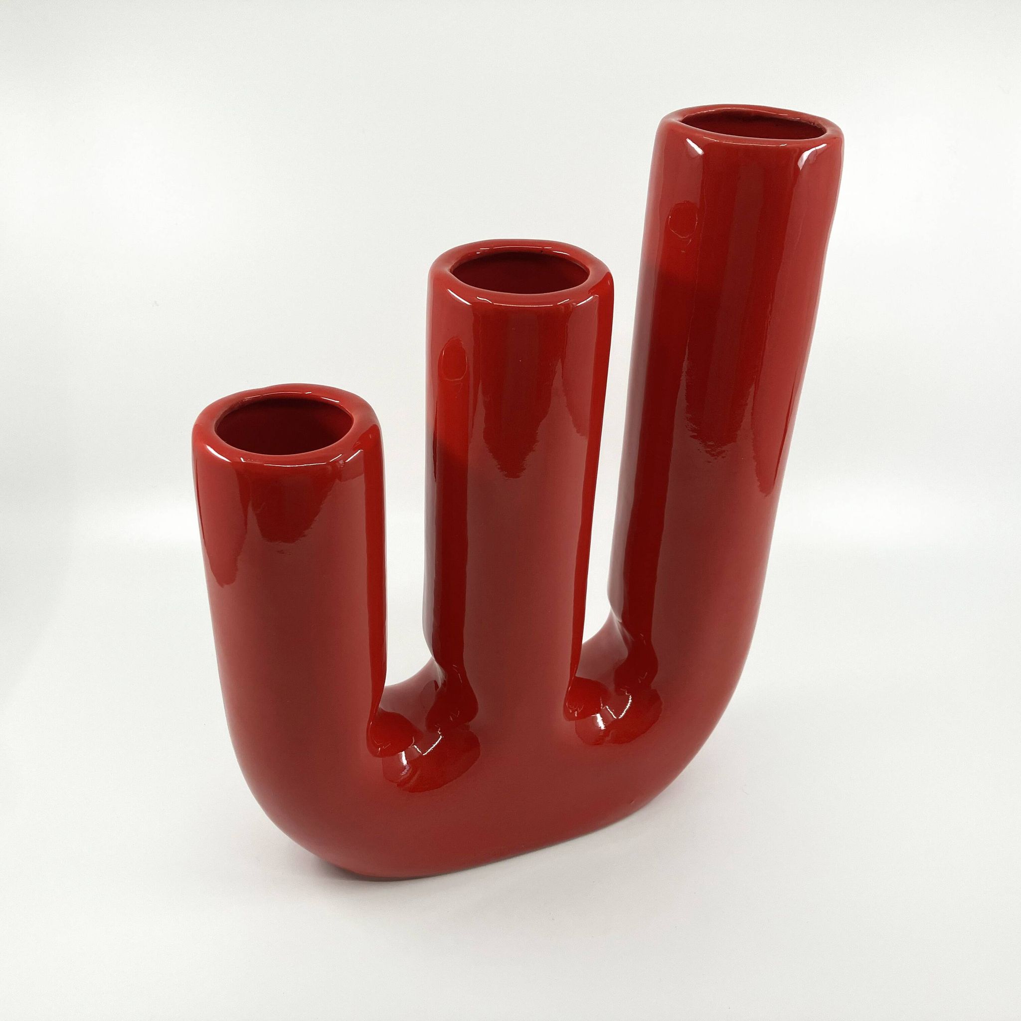 Vase with 3 necks in ceramic • space age • Italy • Circa 60/70