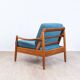 Fauteuil Teak années 60 Bleu