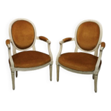 Pair of Louis XV style cabriolets