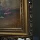 Oil on panel signed still life bouquet of roses 1936
