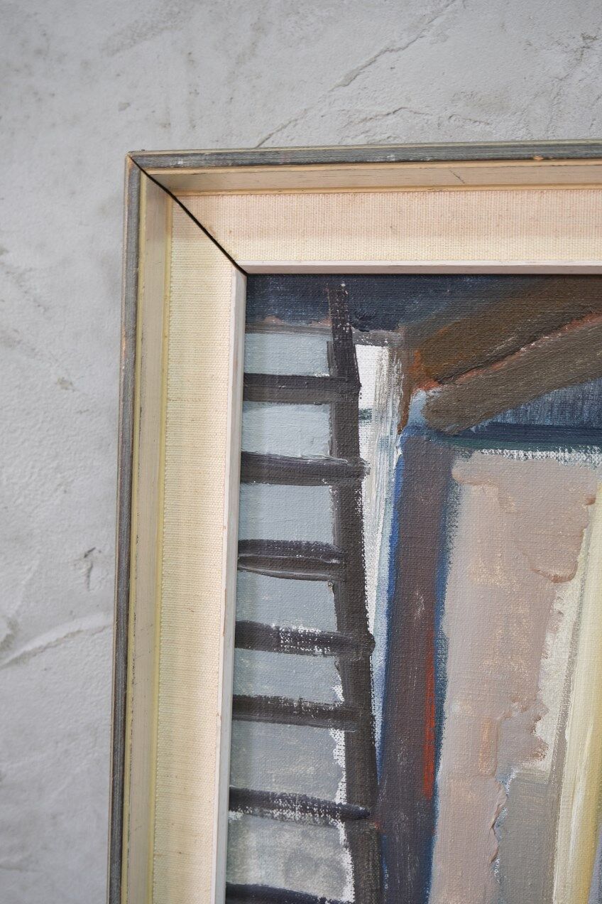 Eric Julius Svensson, Swedish Modern Composition, 1970s, Oil on Canvas, Framed