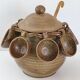 SERVICE A PUNCH/ SANGRIA VINTAGE 1970 IN STONEWARE KERALUC 70S 1970S 1970S