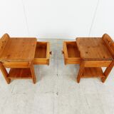 Paire de chevet vintage en pin, années 1960