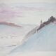René leverd: switzerland, twilight and dawn, original signed watercolor
