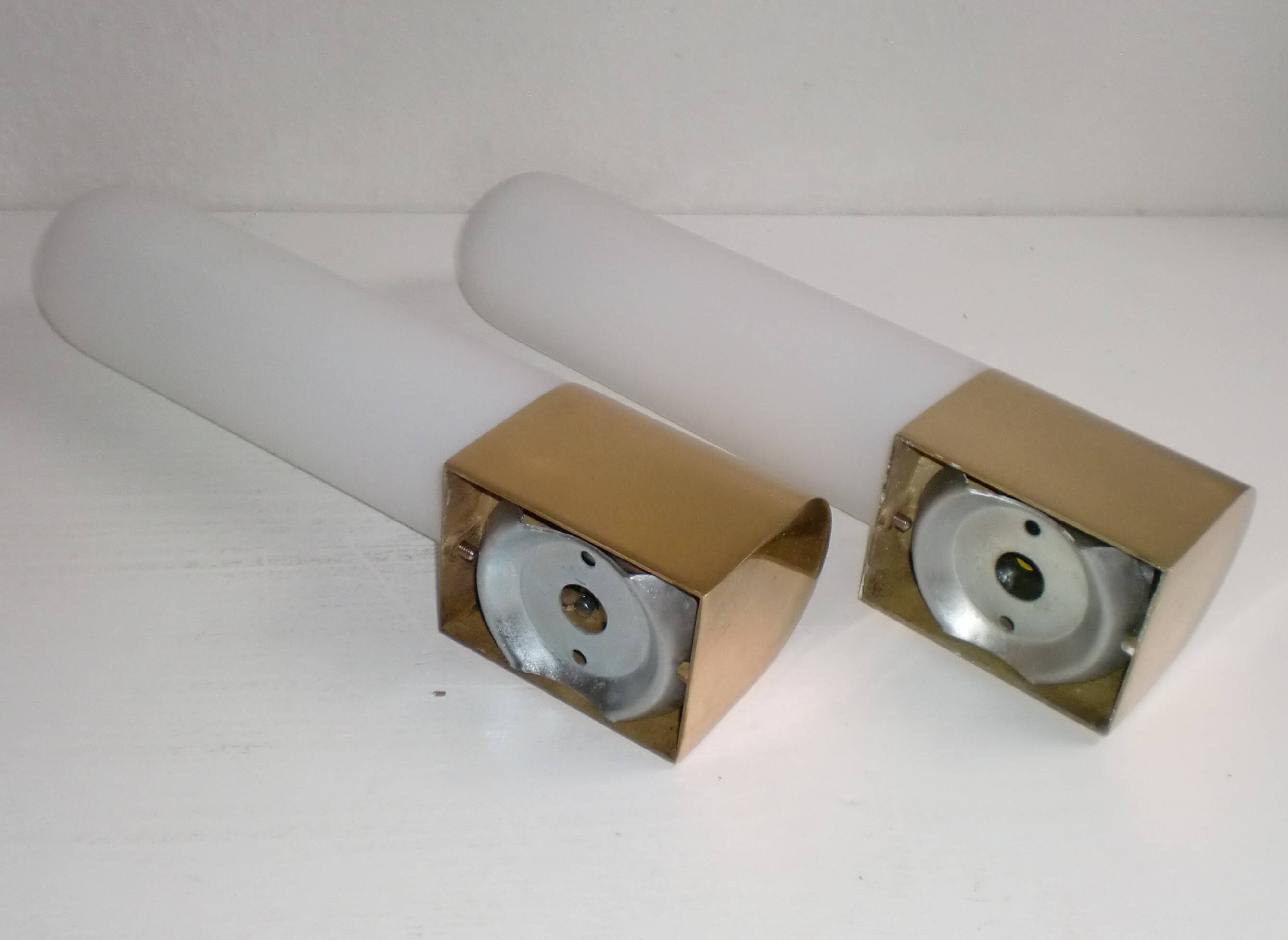 2 Limburg Glashütte Brass Wall Lamps Model 3339, MCM Mid-Century-Modern 70s