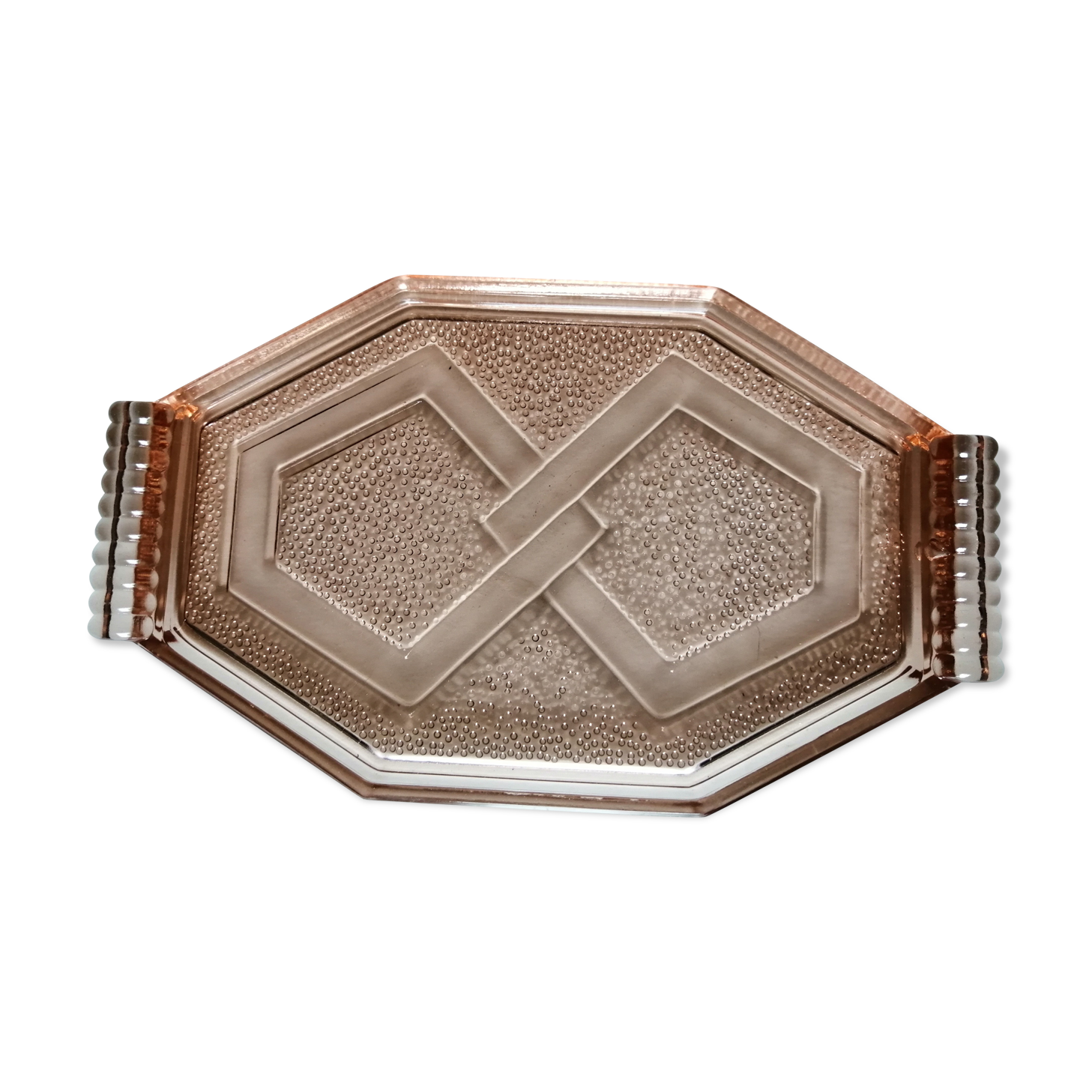 Art deco pink dish
