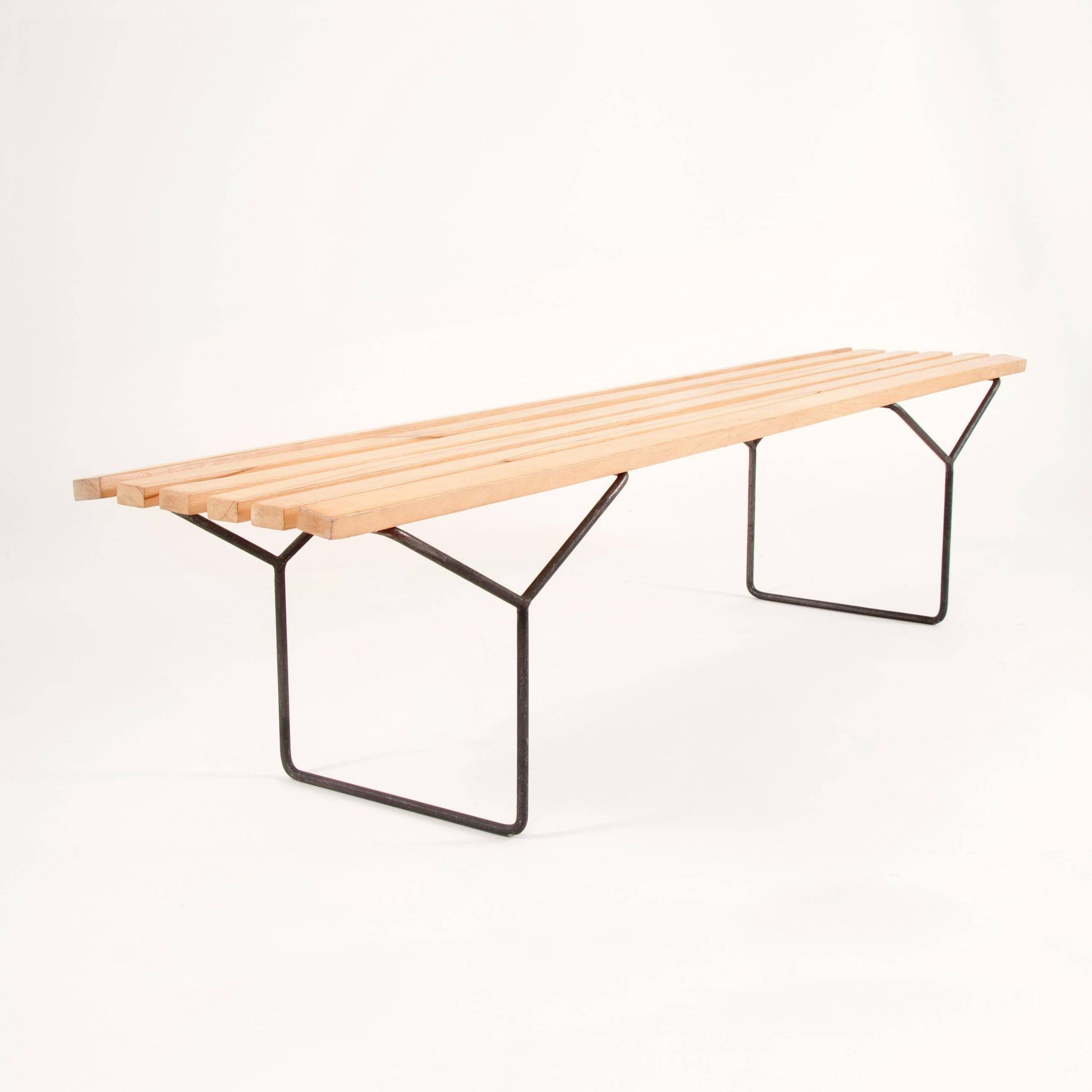 Mid-century slatted bench by Harry Bertoia for Knoll International, USA, 1960s.