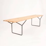 Mid-century slatted bench by Harry Bertoia for Knoll International, USA, 1960s.