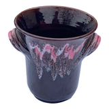 Ice bucket, vintage Vallauris glazed ceramic ice cubes