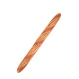 Bread knife in the shape of a wooden and stainless steel baguette