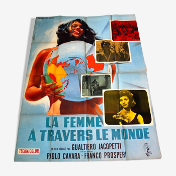 Affiche cinéma originale "La Femme à Travers le Monde" Gualtiero Jacopetti 120x160cm 1963