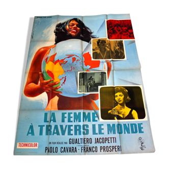 Affiche cinéma originale "La Femme à Travers le Monde" Gualtiero Jacopetti 120x160cm 1963