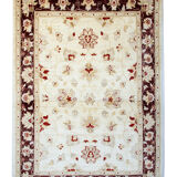 Traditional ceam wool ziegler rug handwoven floral carpet- 106x150cm