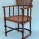 Edwardian barley twist corner chair with cane late 19th century