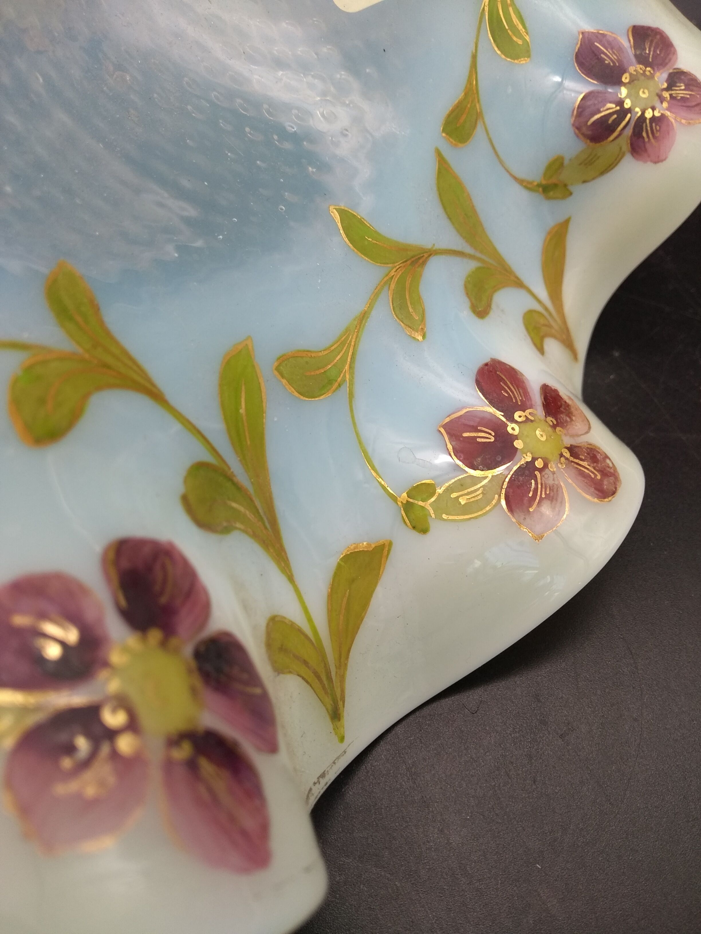 Painted opaline lamp 1900