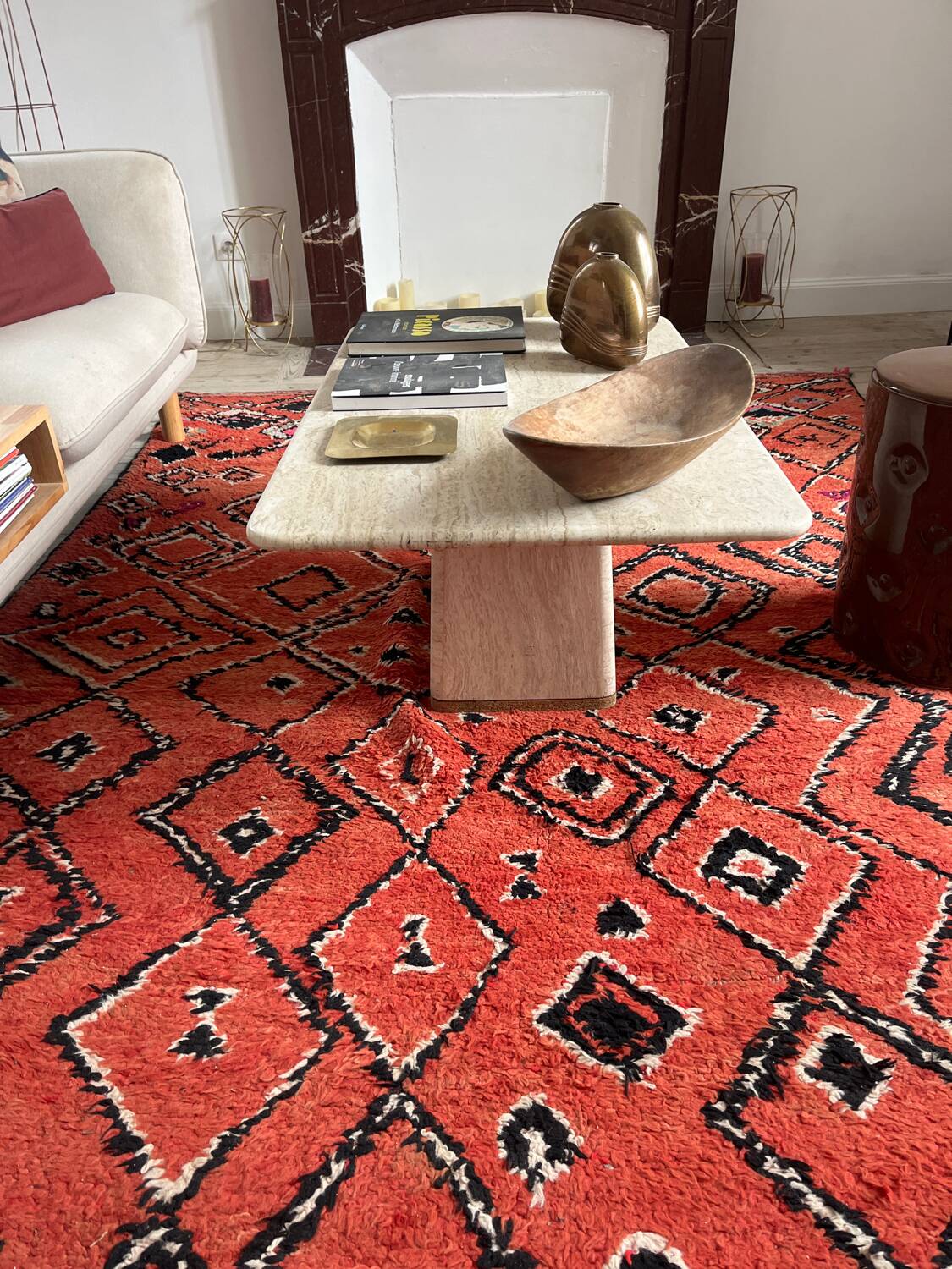 Vintage travertine coffee table