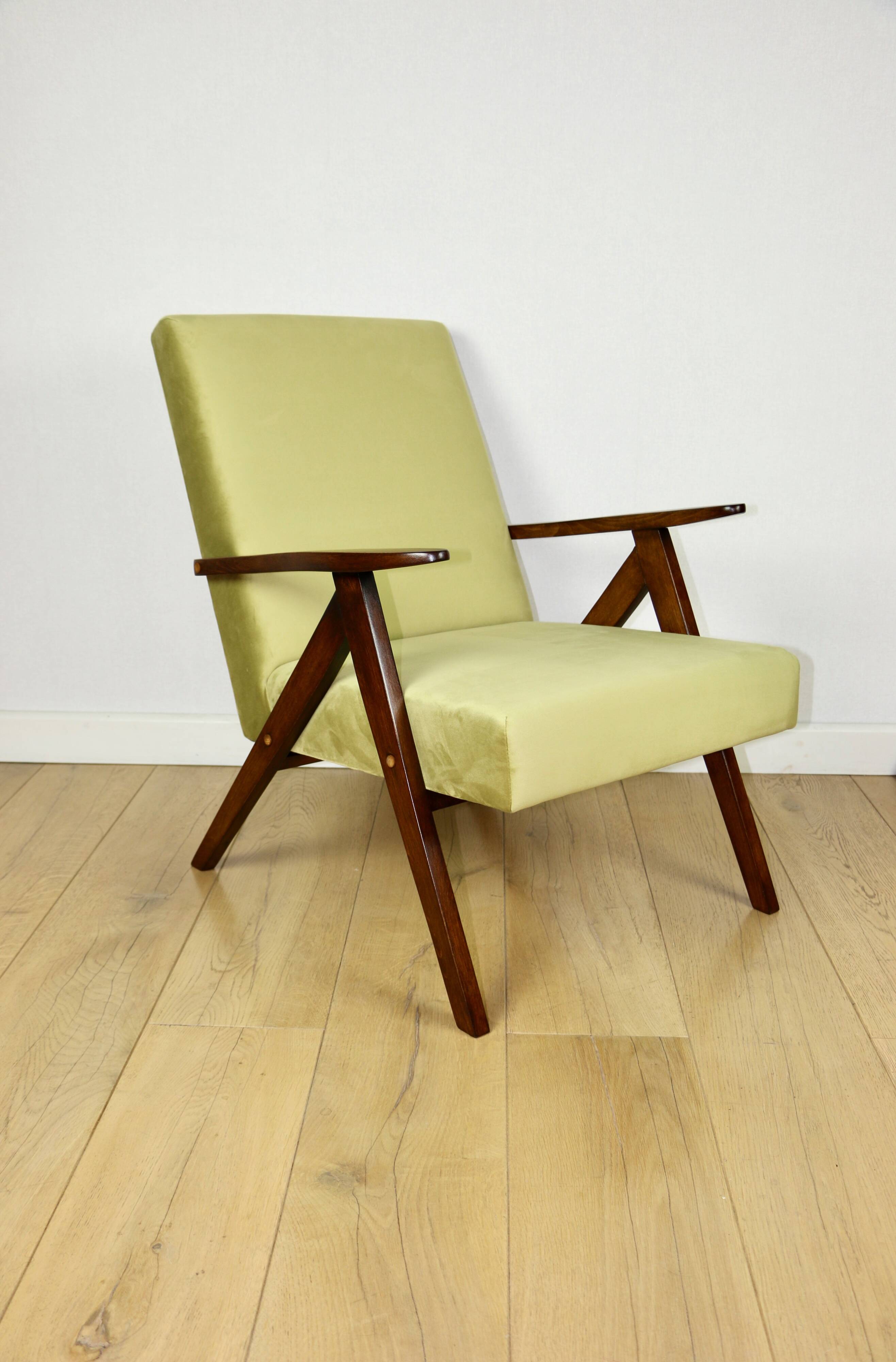 B-310 VAR armchair green olive velvet - light