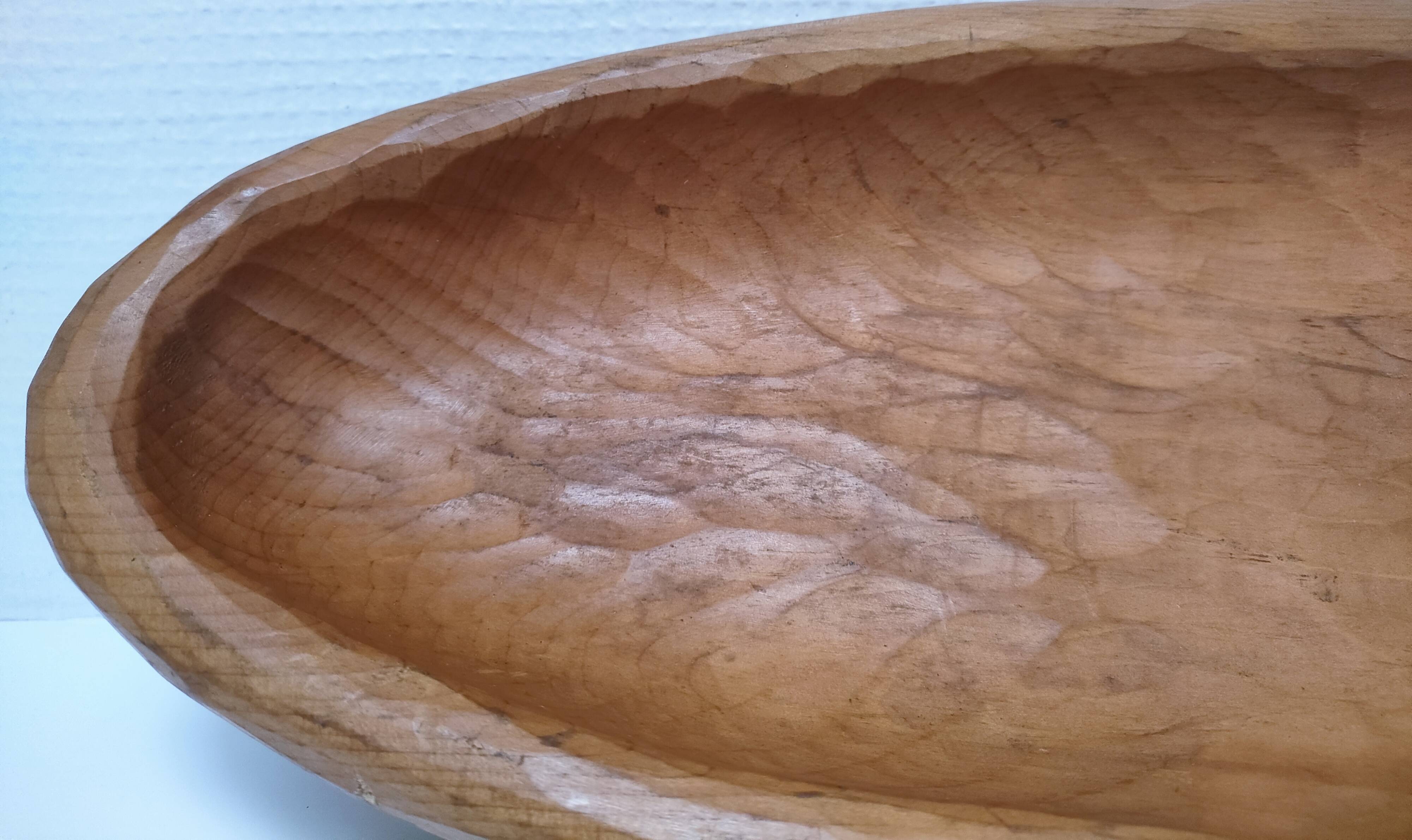 Long carved monoxyl wood cut stamped L. 54 cm