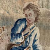 Tapisserie, scène champêtre, laine et soie, XVIIIème siècle