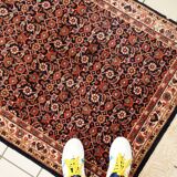 Tapis Indo-Tabriz Vintage Indien, Années 1980, Élégance Artisanale