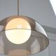 Space-age Italian Brass, Opaline and Plexiglass Pendant Lamp