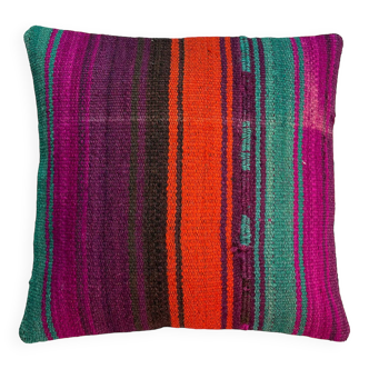 Vintage turkish kilim cushion cover , 40 x 40 cm