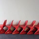 Set of 6 Casalino1 children's chairs by Alexander Begge for Casala, Italy 1970's