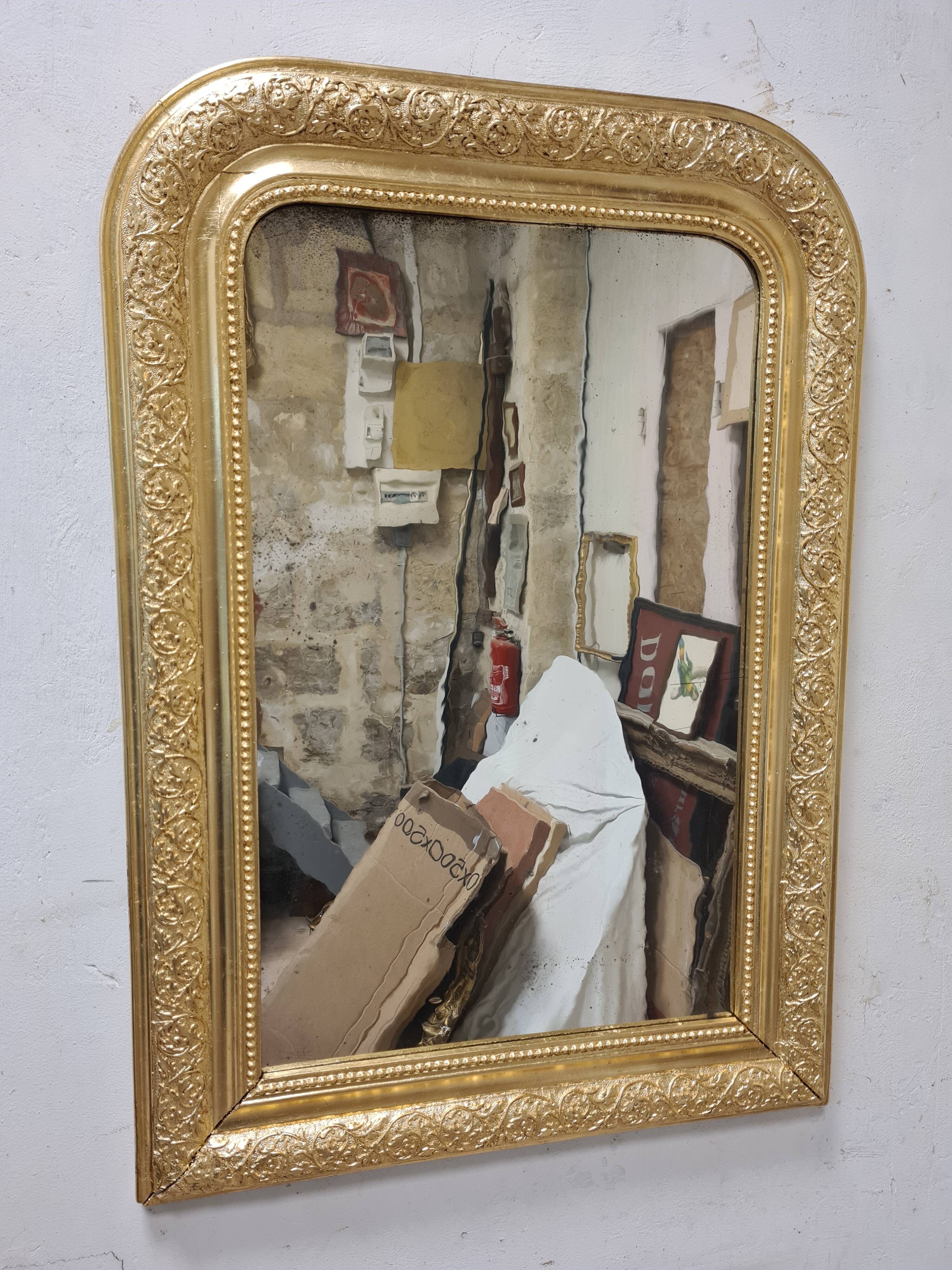 Antique Louis Philippe gilded mirror