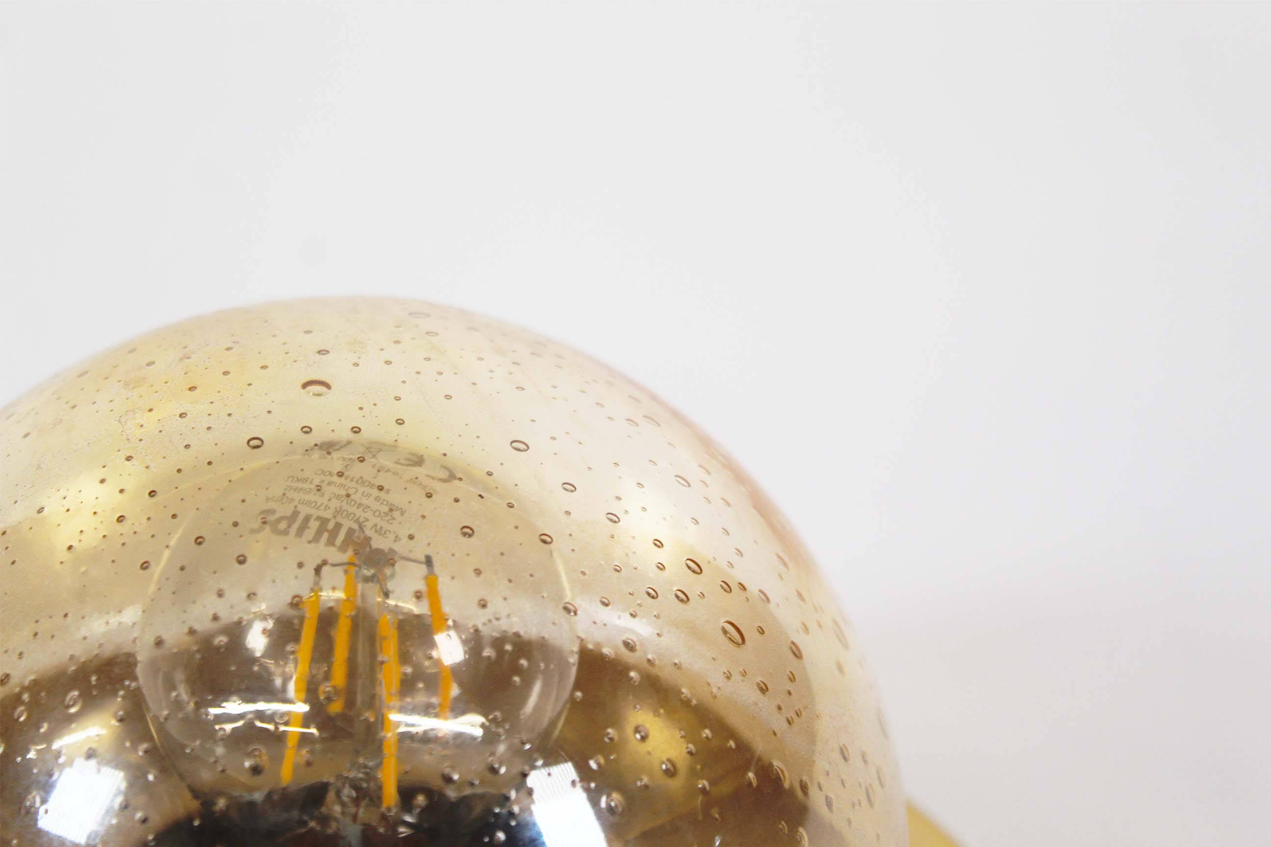 Pair of Amber glass and brass vintage wall lights, Germany 1970's