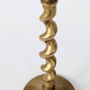 Set of 3 Vintage Twisted Brass Candle Holders, Midcentury