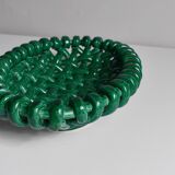 Woven ceramic basket signed Jérome Massier for Vallauris