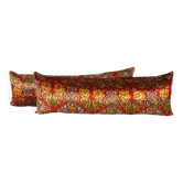 Set of 2 vintage velvet cushion covers 36x112 cm