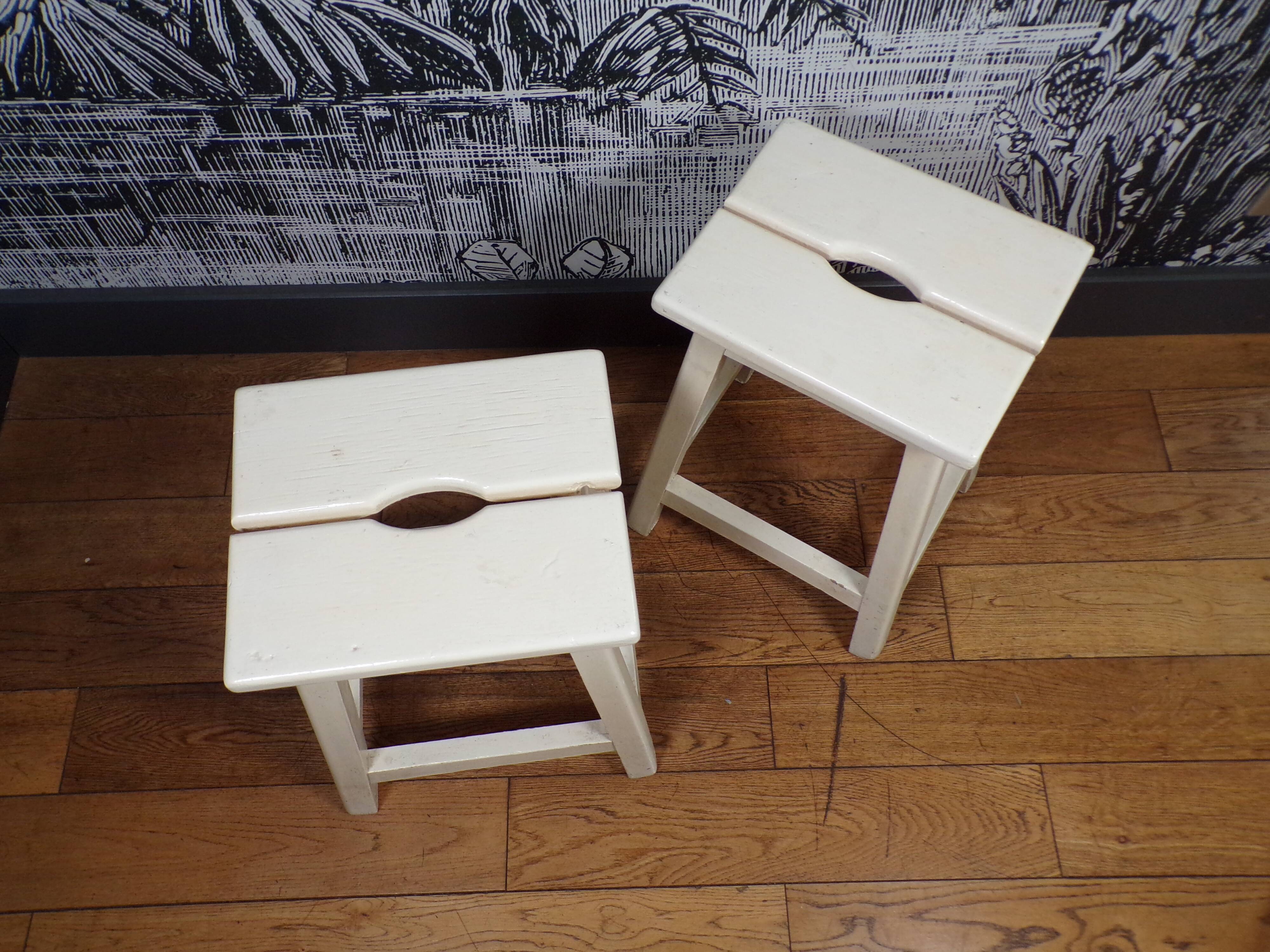 Pair of old farm stools